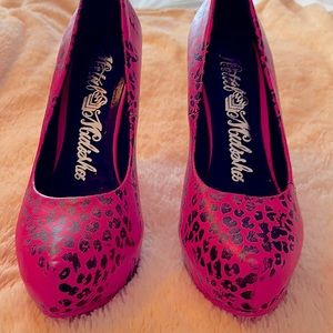Sexy hot pink leopard print 4” inch heels